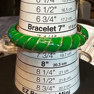 Green Enamel Bangle Bracelet